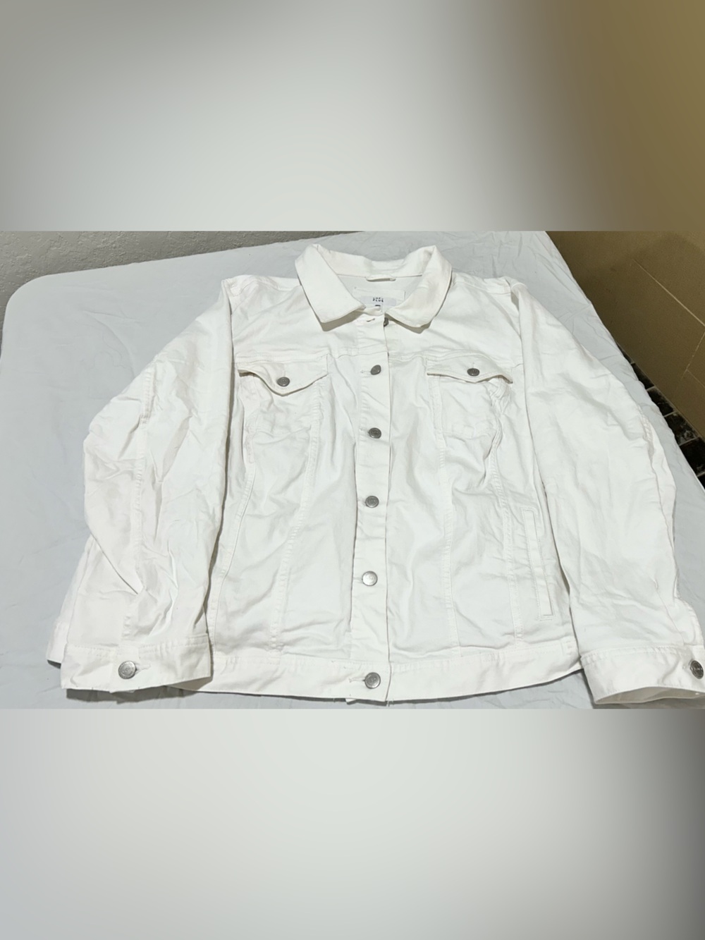 LOFT White Button-Front Denim Jacket